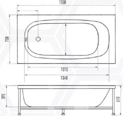 Ванна акриловая EUROLUX LAIT 1500*700мм - фото4