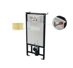 Инсталляция для унитаза Deante, кнопка брашированное золото - фото2