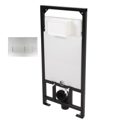 Инсталляция для унитаза Deante, кнопка брашированная сталь - фото