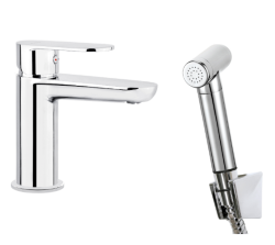 Смеситель для умывальника с лейкой типа Bidetta Deante Alpinia, хром - фото