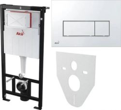 Инсталляция для унитаза Alcaplast  AM101/1120+M571, кнопка хром глянцевый - фото