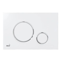 Кнопка смыва Alcaplast M770, белый глянцевый /хром глянцевый - фото