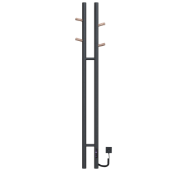 Полотенцесушитель электрический Gloss&Reiter DUOFIT.E2.L.25х140.H4.40, чёрный с деревом - фото