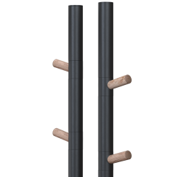 Полотенцесушитель электрический Gloss&Reiter DUOFIT.E2.L.25х140.H4.40, чёрный с деревом - фото3