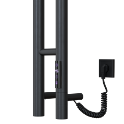 Полотенцесушитель электрический Gloss&Reiter DUOFIT.E2.L.25х140.H4.40, чёрный с деревом - фото4