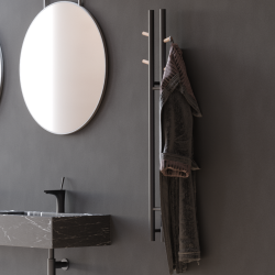 Полотенцесушитель электрический Gloss&Reiter DUOFIT.E2.L.25х140.H4.40, чёрный с деревом - фото5