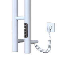 Полотенцесушитель электрический Gloss&Reiter DUOFIT.E2.L.25х140.H4.40, белый с деревом - фото3