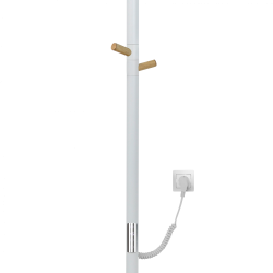 Полотенцесушитель электрический Gloss&Reiter ENKEL.E2.L.15х75.H2, белый/дерево - фото