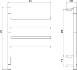 Полотенцесушитель электрический Gloss&Reiter Ti#1 E2.L.43х60.F4, хром - фото5