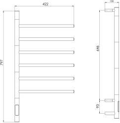 Полотенцесушитель электрический Gloss&Reiter Ti#1 E2.L.43х80.F6, черный - фото4