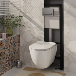 Комплект инсталляции АНИПласт WN51411Art с унитазом и кнопкой хром - фото2