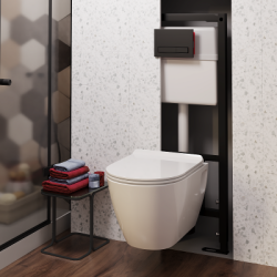 Комплект инсталляции АНИПласт WN51433Art с унитазом и черной кнопкой - фото2