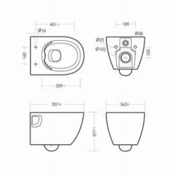 Комплект инсталляции АНИПласт WN51400Art с унитазом и белой кнопкой - фото4