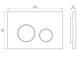 Кнопка смыва АНИ Пласт WP1333, черный матовый - фото5