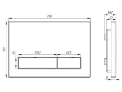 Кнопка смыва АНИ Пласт WP1533, черный матовый - фото2
