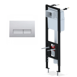 Инсталляция для унитаза АНИ Пласт WC1010, кнопка хром WPG1511G - фото