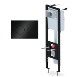 Инсталляция для унитаза АНИ Пласт WC1010, кнопка черная матовая WP1333 - фото