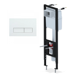 Инсталляция для унитаза АНИ Пласт WC1010, кнопка белая WPG1500G - фото