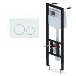 Инсталляция для унитаза АНИ Пласт WC1110, кнопка белая, WPG1300G - фото