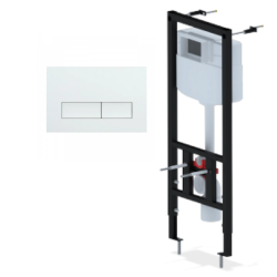 Инсталляция для унитаза АНИ Пласт WC1110, кнопка белая WPG1500G - фото