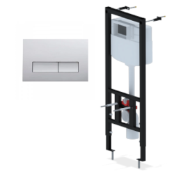 Инсталляция для унитаза АНИ Пласт WC1110, кнопка хром WPG1511G - фото