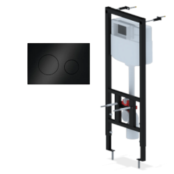 Инсталляция для унитаза АНИ Пласт WC1110, кнопка черная матовая WP1333 - фото