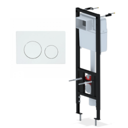 Инсталляция для унитаза АНИ Пласт WC1010, кнопка белая, WPG1300G - фото