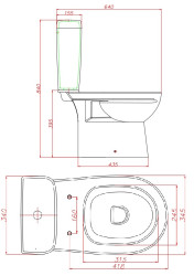 Унитаз напольный с бачком и крышкой Керамин Альбано R с жестким сиденьем - фото6