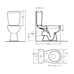 Унитаз напольный с бачком и крышкой Керамин Позитано Инкоэр с жестким сиденьем - фото5