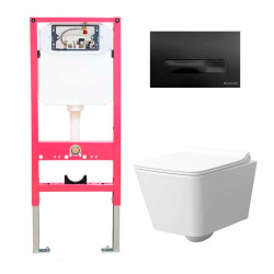 Комплект инсталяции Керамин Премиум-3 с унитазом и черной кнопкой - фото