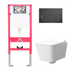 Комплект инсталяции Керамин Премиум-2 с унитазом и кнопкой хром - фото