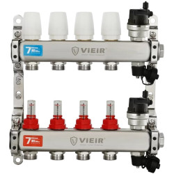 Коллектор для теплого пола Vieir VR123-04A на 4 контура - фото