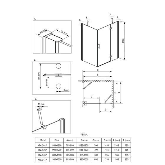 Кабина прямоугольная  Deante Abelia 90х120х200см - фото2