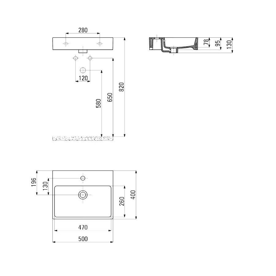 Умывальник накладной Deante Temisto 500*400*130 мм, белый - фото2