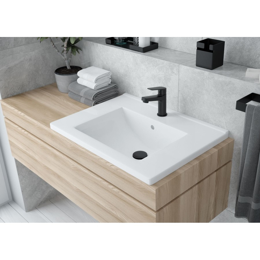 Умывальник врезной Deante Floks 600*450 мм, белый - фото3